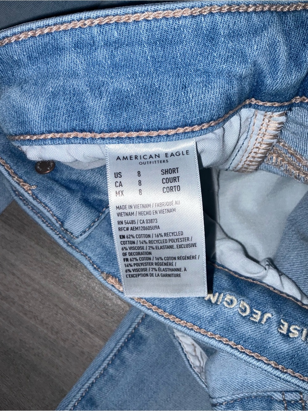 American Eagle Next Level Stretch High-Rise Jegging - Light Wash, Size 8 Short - Picture 6 of 11